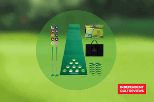 Crestgolf Golf Putting Green Game Set Practice Golf Putting Mat 2 Putters 10 Golf Balls