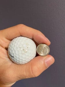 The Dime Test Checking Golf Balls for Wear