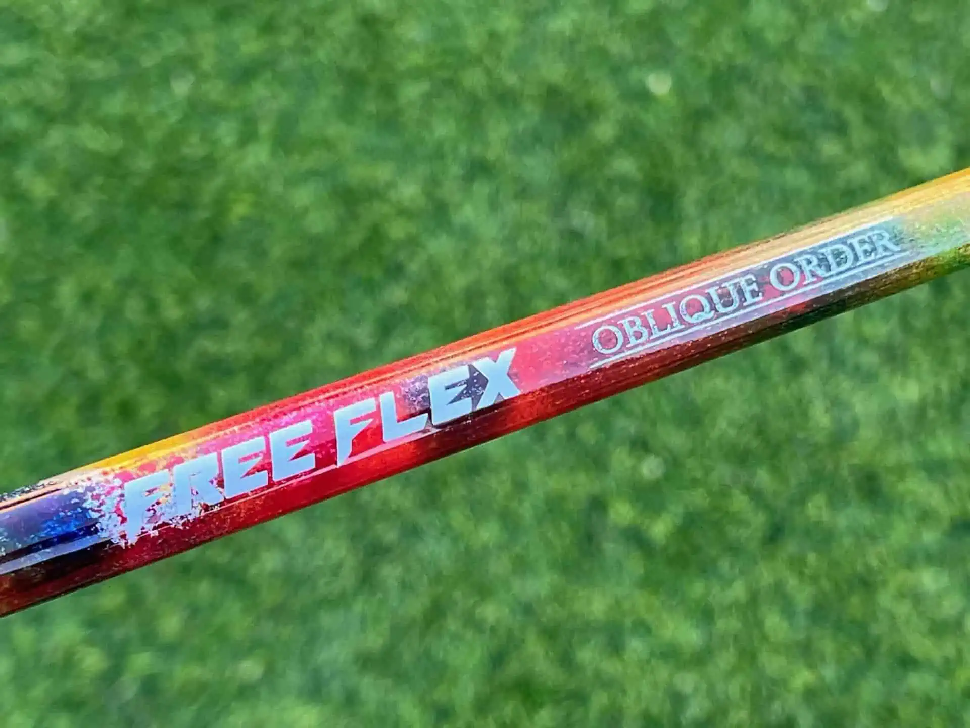 FreeFlex name and painted Watercolor pattern on the FF45 shaft