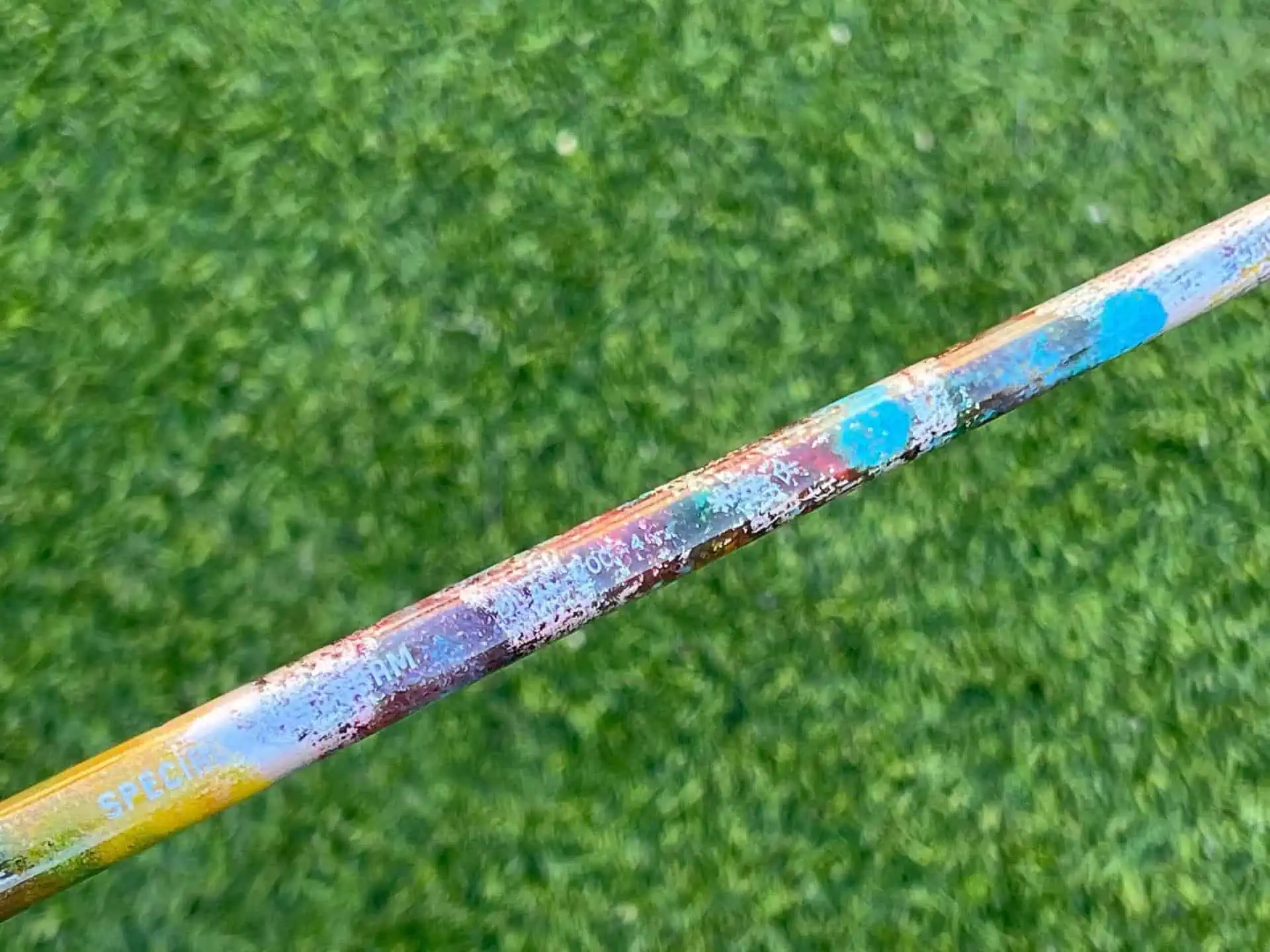 Close-up of the painted Watercolor finish on the FreeFlex FF45 shaft