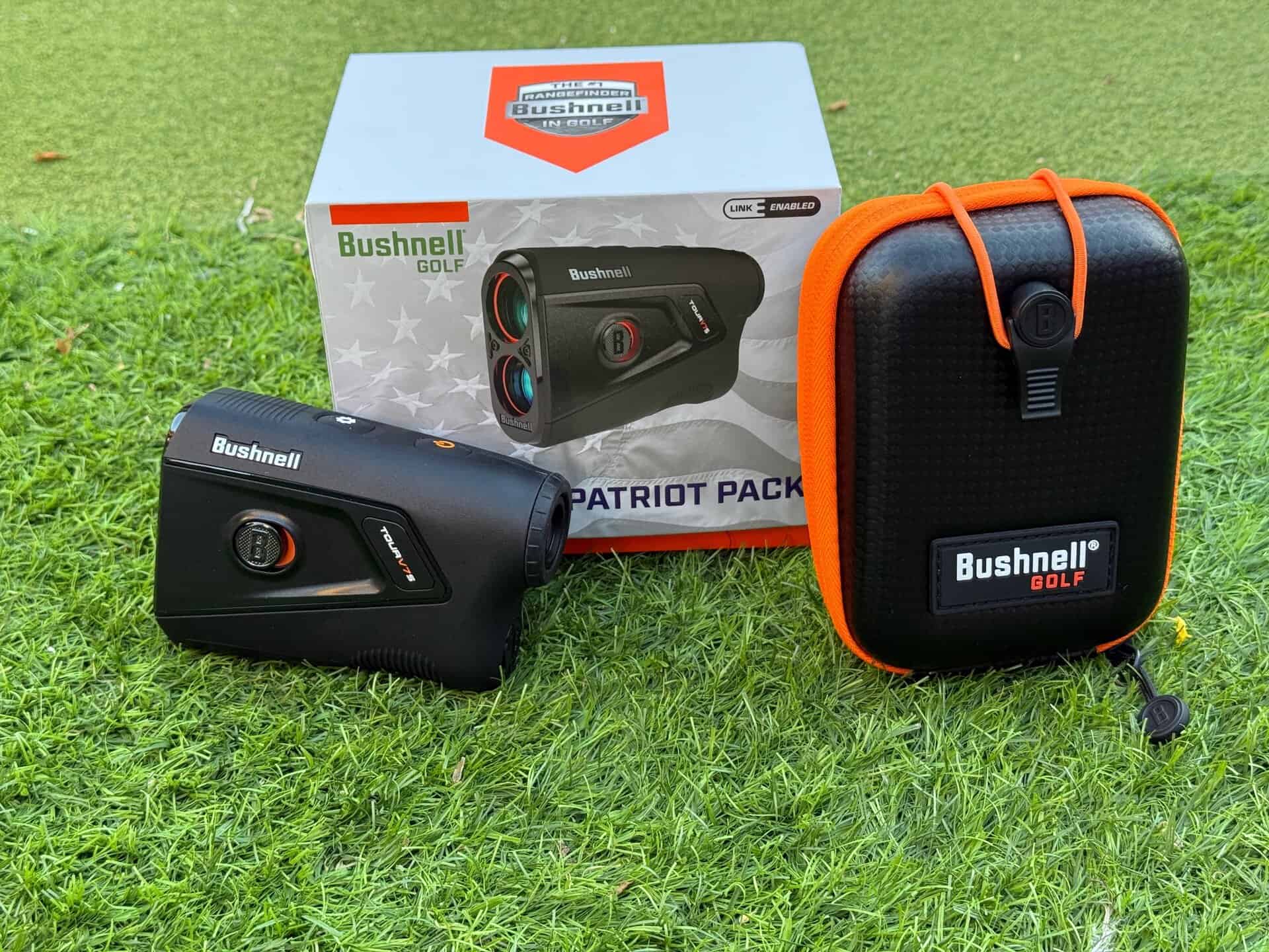 Tour V7 Shift Patriot Pack box with the rangefinder and its hard case
