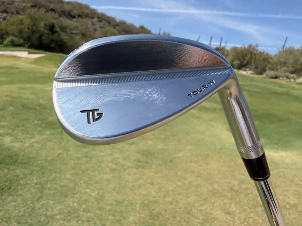 M-grind Tour-W wedge face on the course