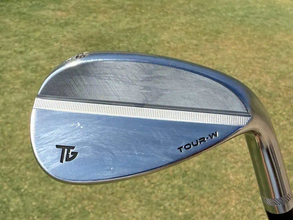 Tour-W wedge head showing its shape from the toe side